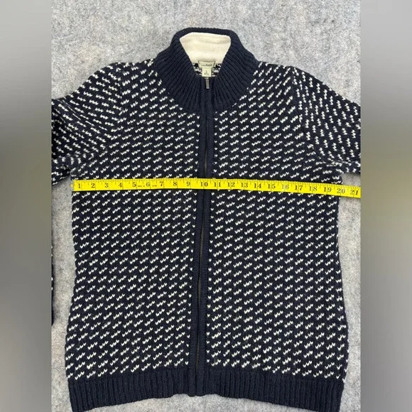 L.L. Bean | Vintage | Birdseye Norwegian Wool | Zipper |‎ Navy Blue | Small - Picture 5 of 9